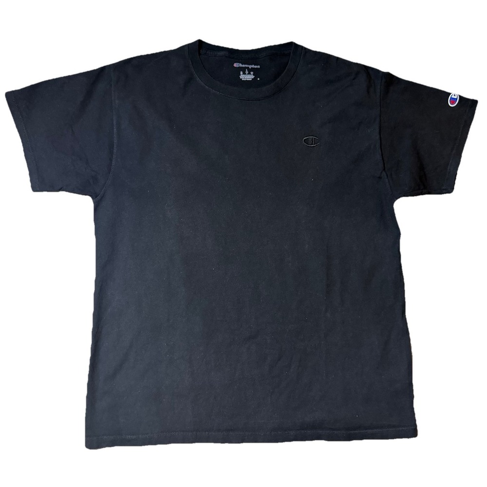 Champion Heritage Embroidered Logo T Shirt Black Adult Large